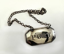 1813 • SILVER ‘PORT’ WINE LABEL / BOTTLE TICKET • Maker:  I.A.  London 1813