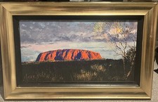 ROLF HARRIS - A SEA OF GRASSES - ULURU (AYRES ROCK) CANVAS BOARD LTD EDT + CERT