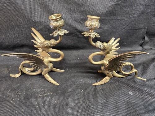 Antique bronze dragon - dragon, candle