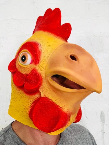 Full head rubber chicken mask - rubber,