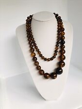Absolutely Stunning 48” Faux Amber Beaded Necklace Grad Sized 1-3cm Beads