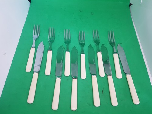 Vintage faux bone - bone, handle
