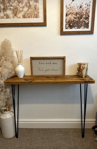 Console table wood shelving - table,