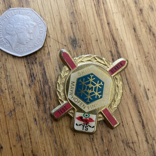 Ski school pin - school,