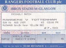 1989-90 GLASGOW RANGERS v