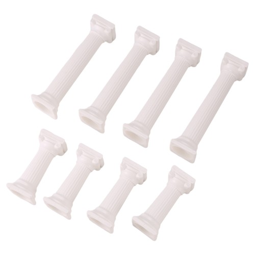 8pcs set white - small+, plastic