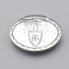 Samuel Pemberton Georgian Solid Silver Patch Box Snuff Box Circa 1790