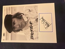 jackie stewart signed white card with photo