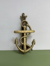 Vintage Solid Brass Nautical Ship Anchor Rope Door Knocker