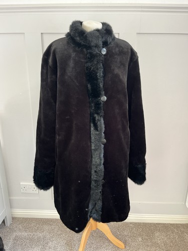 Dennis basso coat black faux - dennis,