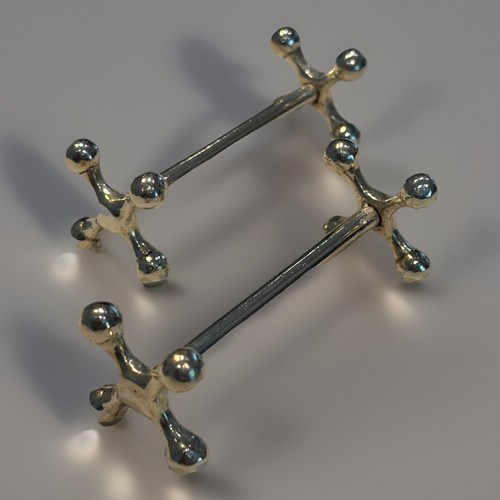 Pair antique silver plated - of,