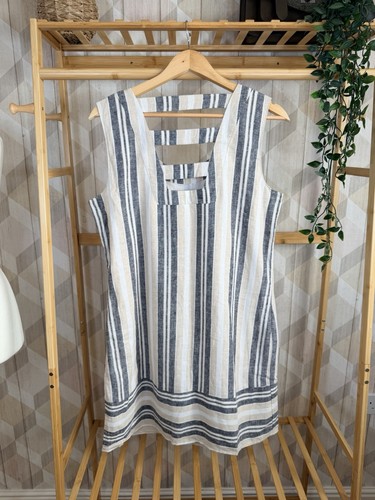 Linen blend striped dress - tu,