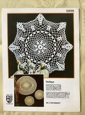 Twilleys Lyscordet crochet pattern 5898. Dressing table set. NEW, old stock.