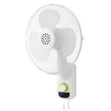 16" Wall Mounted Oscillating Fan – 3 Speed, Pull Cord, Rotary Dial, Quiet 40W