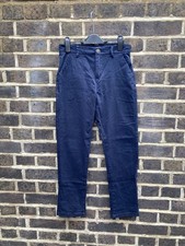 Boys Next Navy Blue  Chino Trousers Age 11 years adjustable waist stained Used