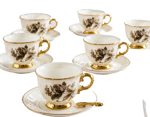 Modern trimed floral tea - modern,