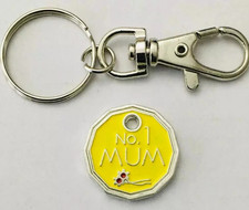 Shape Supermarket Shopping Trolley Token Coin Pound Locker Key Ring