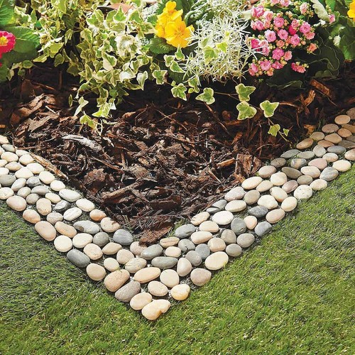 Pebble stone border edging - border,