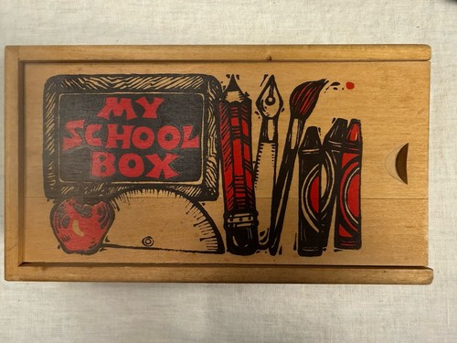 Vintage school box wooden - vintage,