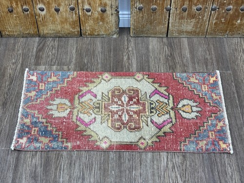 1x3 vintage tribal red turkish - vintage,