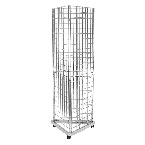 4ft grid chrome mesh gridwall - chrome,
