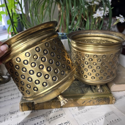 Vintage brass plant pot - vintage,