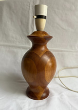 Retro Vintage Mid-Century Wooden Teak Table Lamp 1970's SEE DESCRIPTION