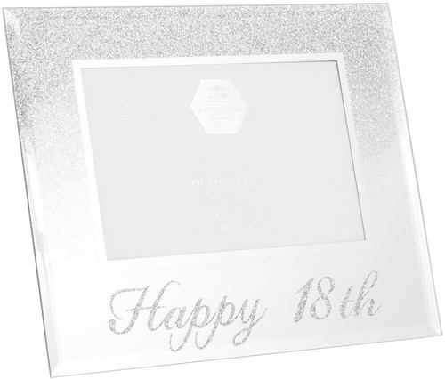 Happy 18th silver glitter - silver,