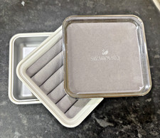 Swarovski Crystal White Travel Jewellery Square Box For Rings Bracelets