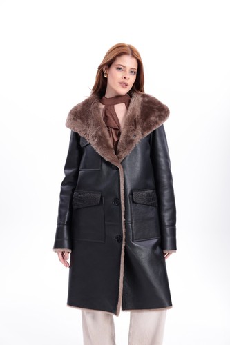 Women black shearling - women's,