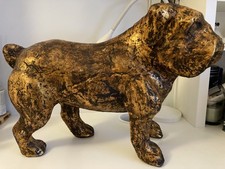 RARE Bulldog Statue Bronze colour Lightweight Decorative
