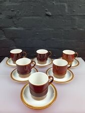 6 x Poole Pottery Chestnut Tea / Coffee Cups and Saucers 2 Sets Available
