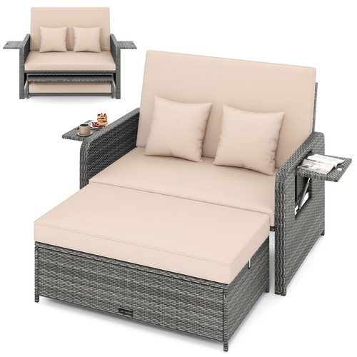 Wicker outdoor daybed with - pe,