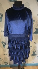 Stunning Blue Velvet High Neck