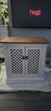 restored solid oak lattice style sideboard 