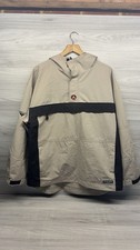 Men’s Vintage Airwalk Jacket Size XL Beige Pullover Kangaroo Pouch
