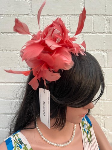 Coast coral fascinator feather - coral,