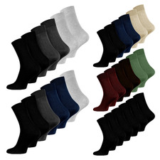 Men's Bamboo Socks 6 Pairs Pack Seamless Quality Soft Socks Black Navy Grey 6-11