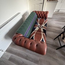 3 seater leather chesterfield