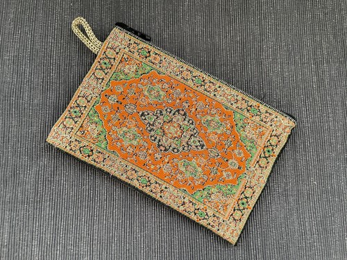Orange gold kilim coin - gold,