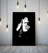 MUSICIAN IAN CURTIS-DEEP FRAMED CANVAS WALL ART PICTURE PAPER PRINT- BLACK WHITE