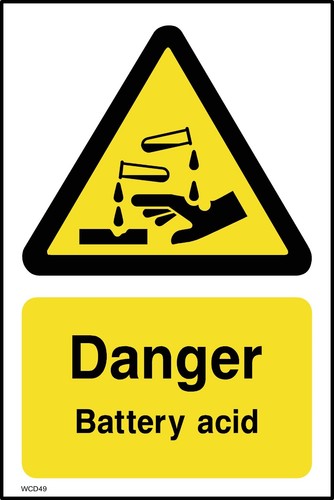 Danger battery acid - danger,