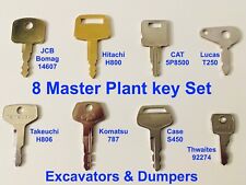 8 KEY MASTER PLANT SET  Excavator / Plant / Digger / Dumper  + FAST FREE POST ! 