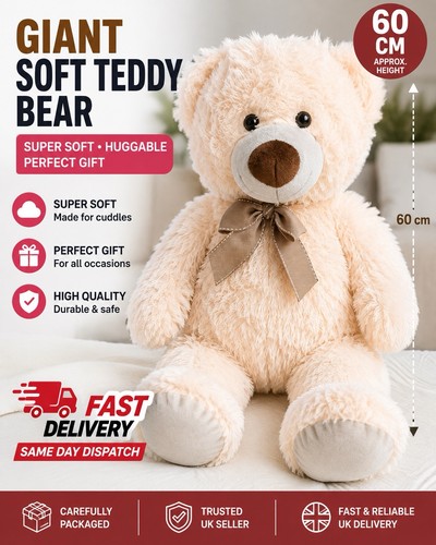 60cm large soft plush teddy - soft,