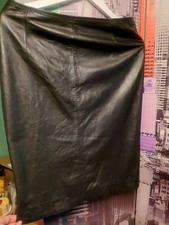 Black leather pencil - pencil, skirt