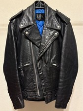Kett Leather Vintage Rider Jacket 70s 80s UK Made Blue Lining