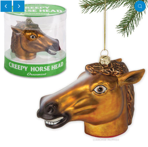 Creepy horse head ornament - horse,