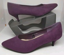 Tu/Sainsbury's Court Shoes Women's Size 6 Burgundy Suede Kitten Heel Round Toe