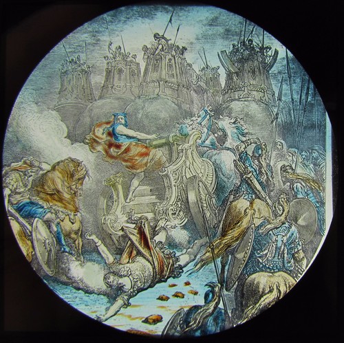 Glass magic lantern - lantern, slide