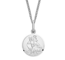 Sterling Silver St Christopher Pendant - 16 18 20 inch Chain